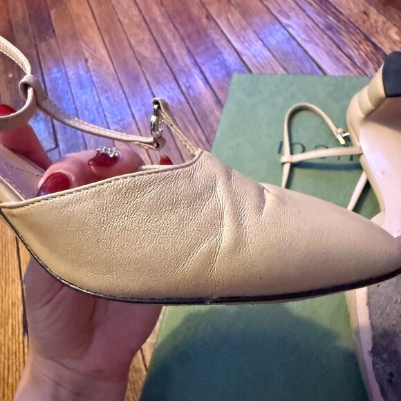 Gucci Nappa Charlotte Petite GG 55mm Slingback Pumps - Picture 13 of 14